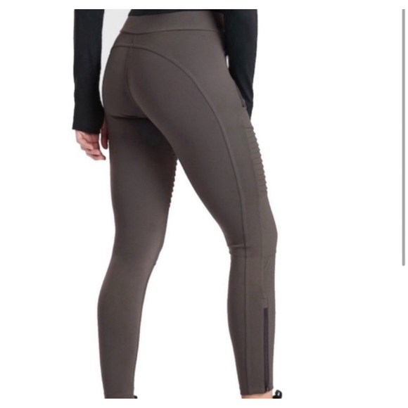 Athleta Headlands Hybrid Moto Tight Green/Gray size 2 - Picture 2 of 10